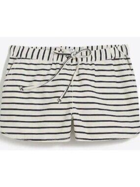 J. Crew Factory Ivory Nautical Striped Drawstring Shorts